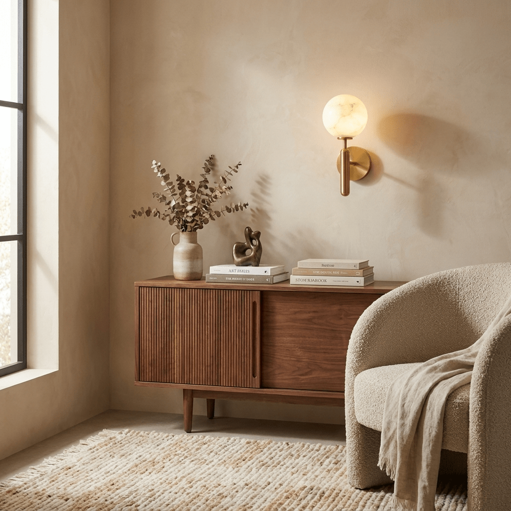 Globe Alabaster Wall Sconce