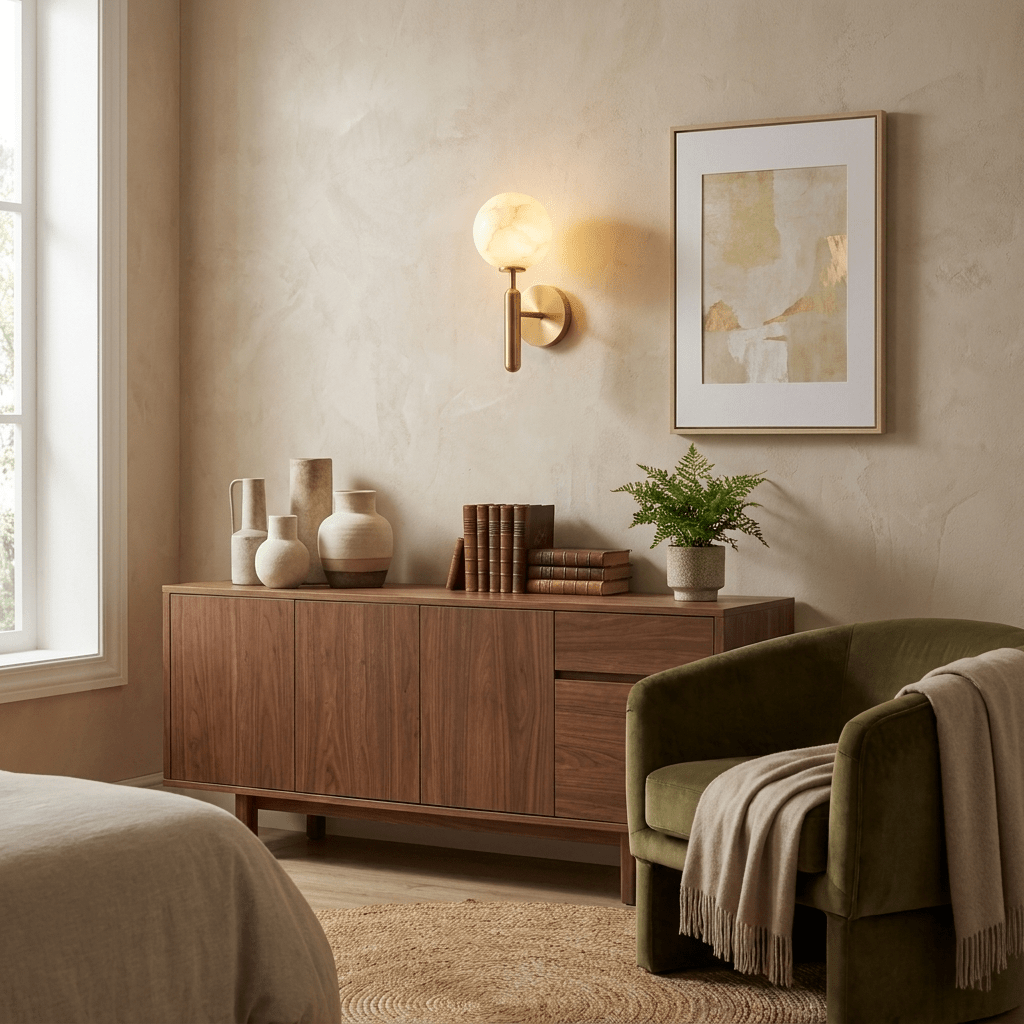 Globe Alabaster Wall Sconce