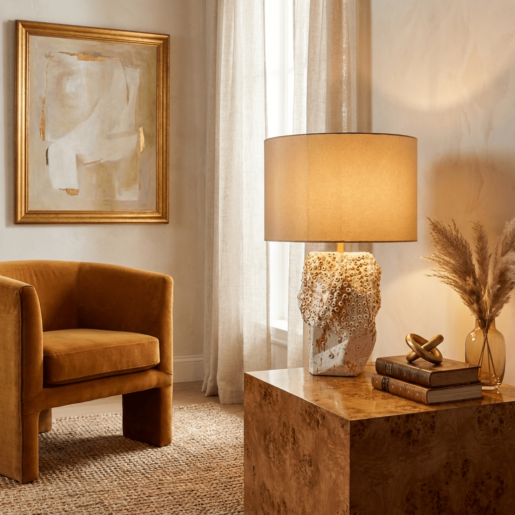 Ostreya Coral-Texture Ceramic Table Lamp