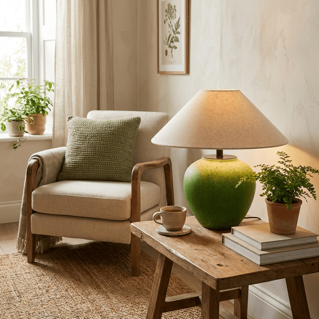 Verlena Green Ceramic Table Lamp