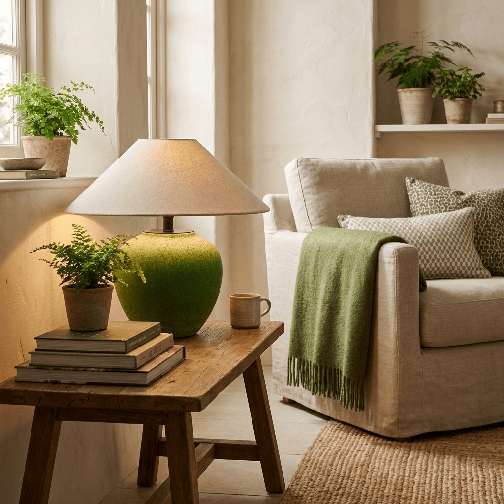 Verlena Green Ceramic Table Lamp