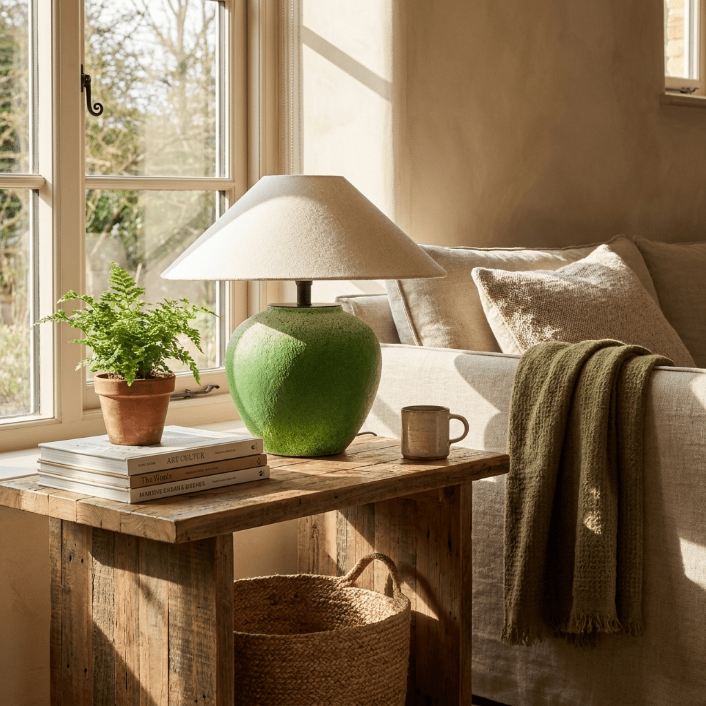 Verlena Green Ceramic Table Lamp