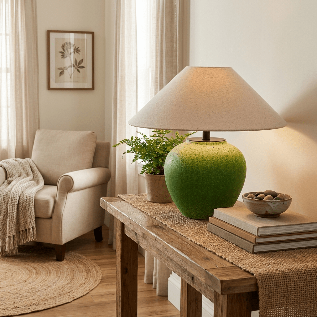 Verlena Green Ceramic Table Lamp