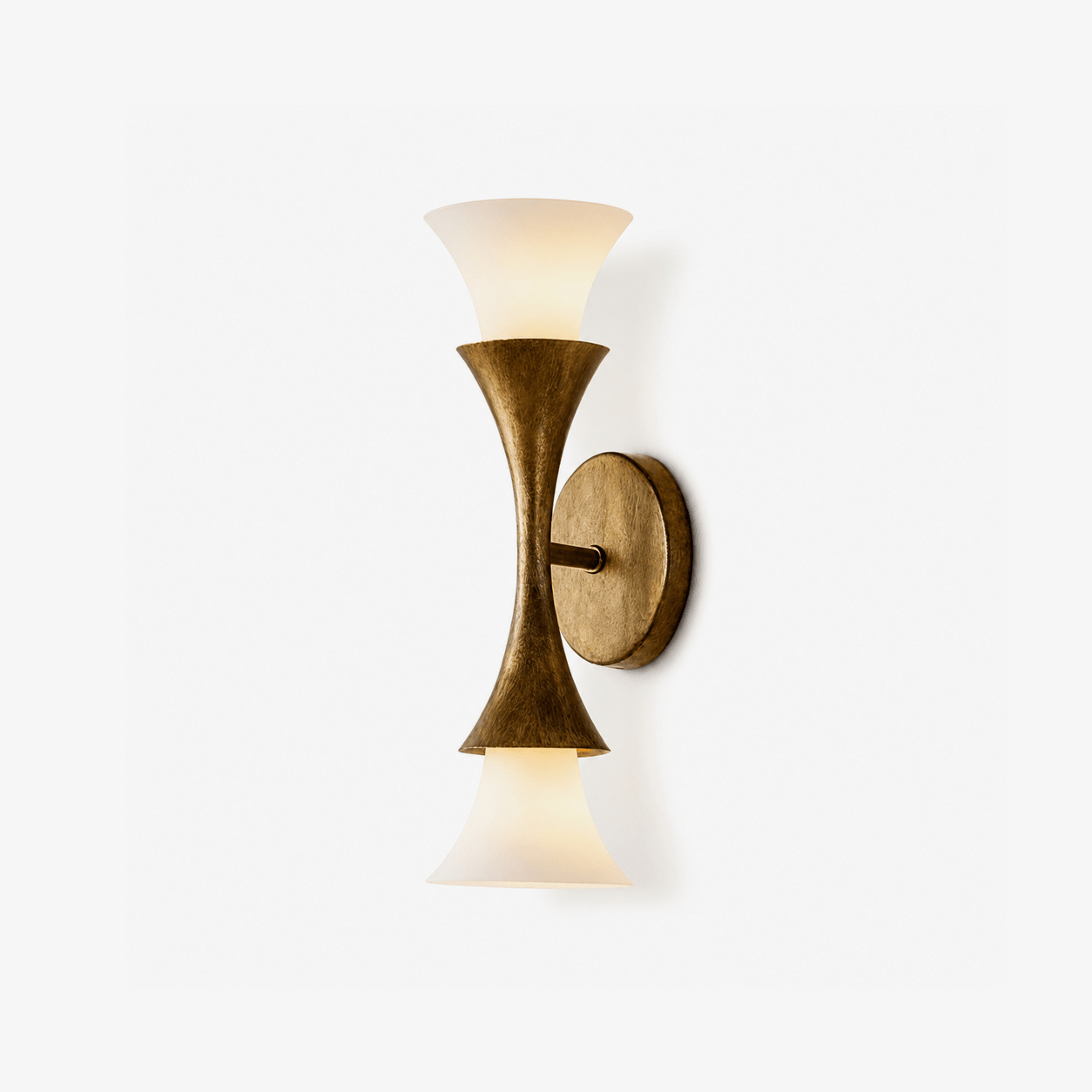 Solalette Brass Double Cone Wall Sconce