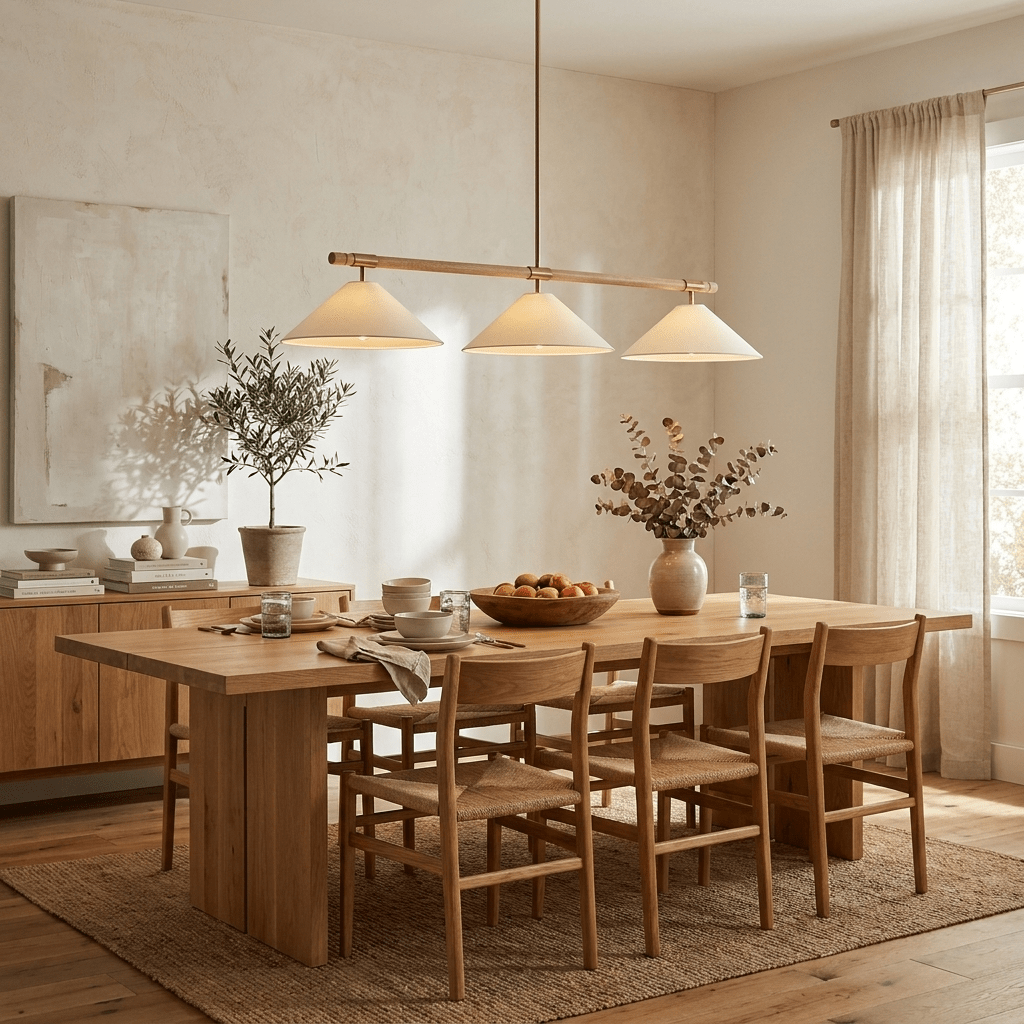 Linen Cone Linear Chandelier