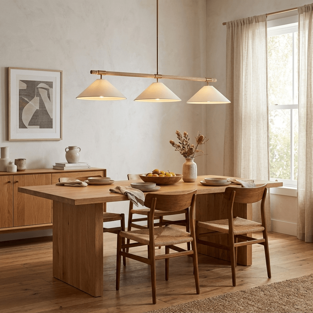 Linen Cone Linear Chandelier