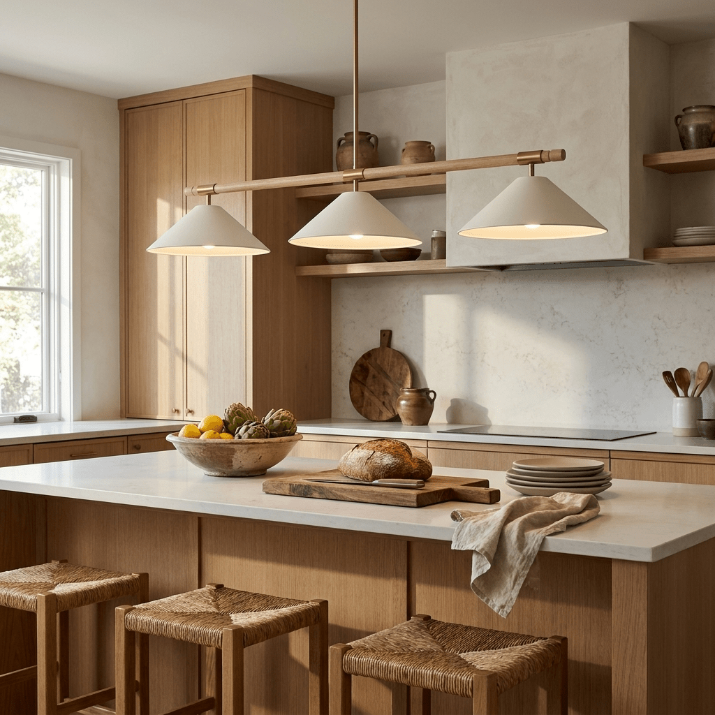Linen Cone Linear Chandelier