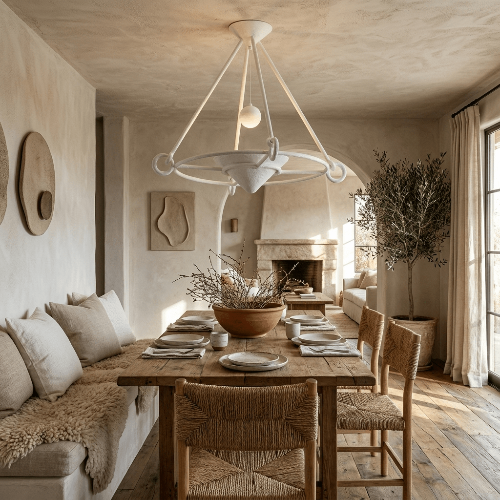 Sculptural Plaster Chandelier