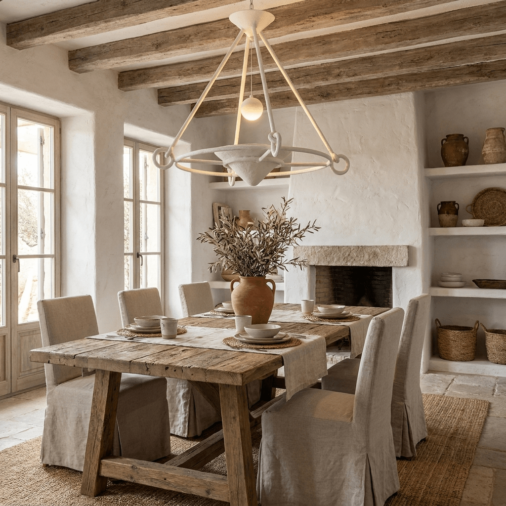 Sculptural Plaster Chandelier