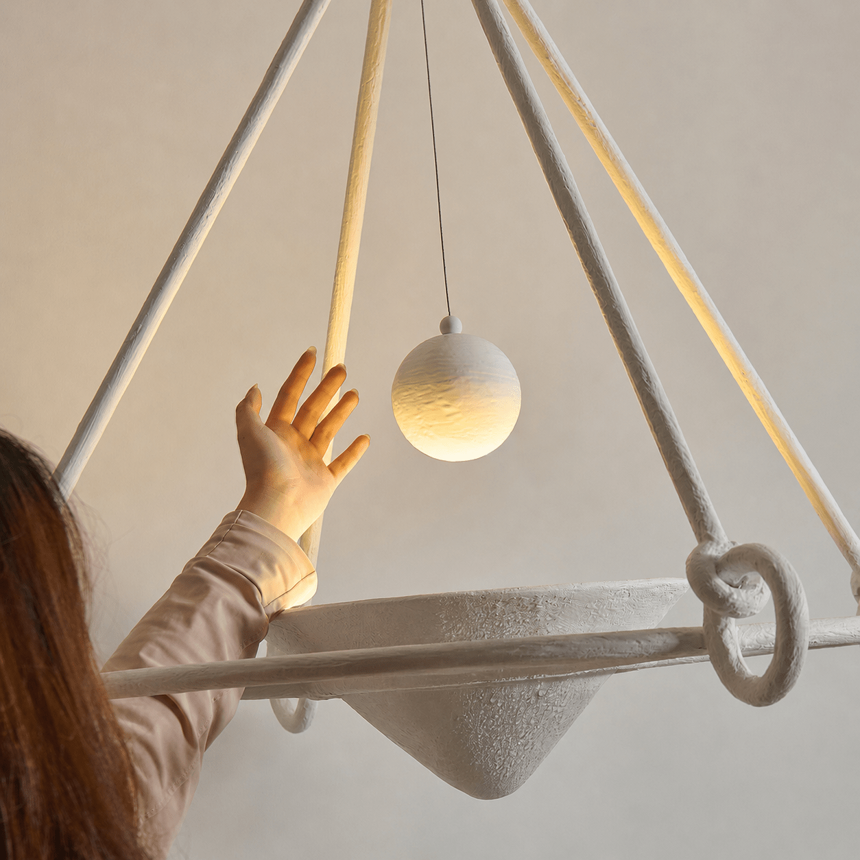 Sculptural Plaster Chandelier