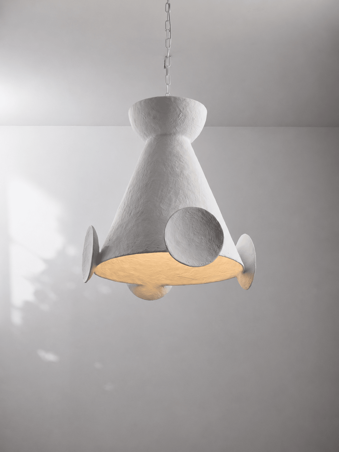 Sculptural Plaster Cone Pendant Lamp