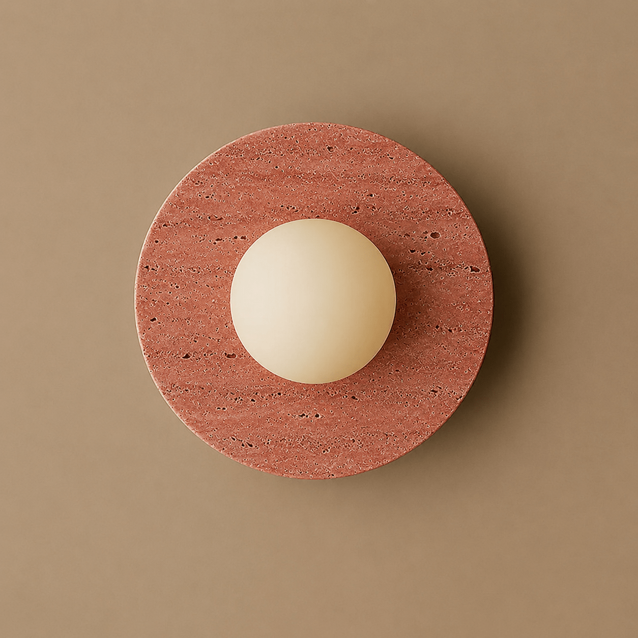 Neranenne Round Stone Disc Wall Sconce