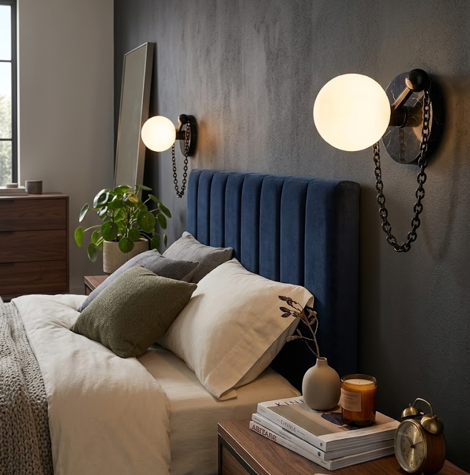 Petelise Marble Globe Wall Sconce