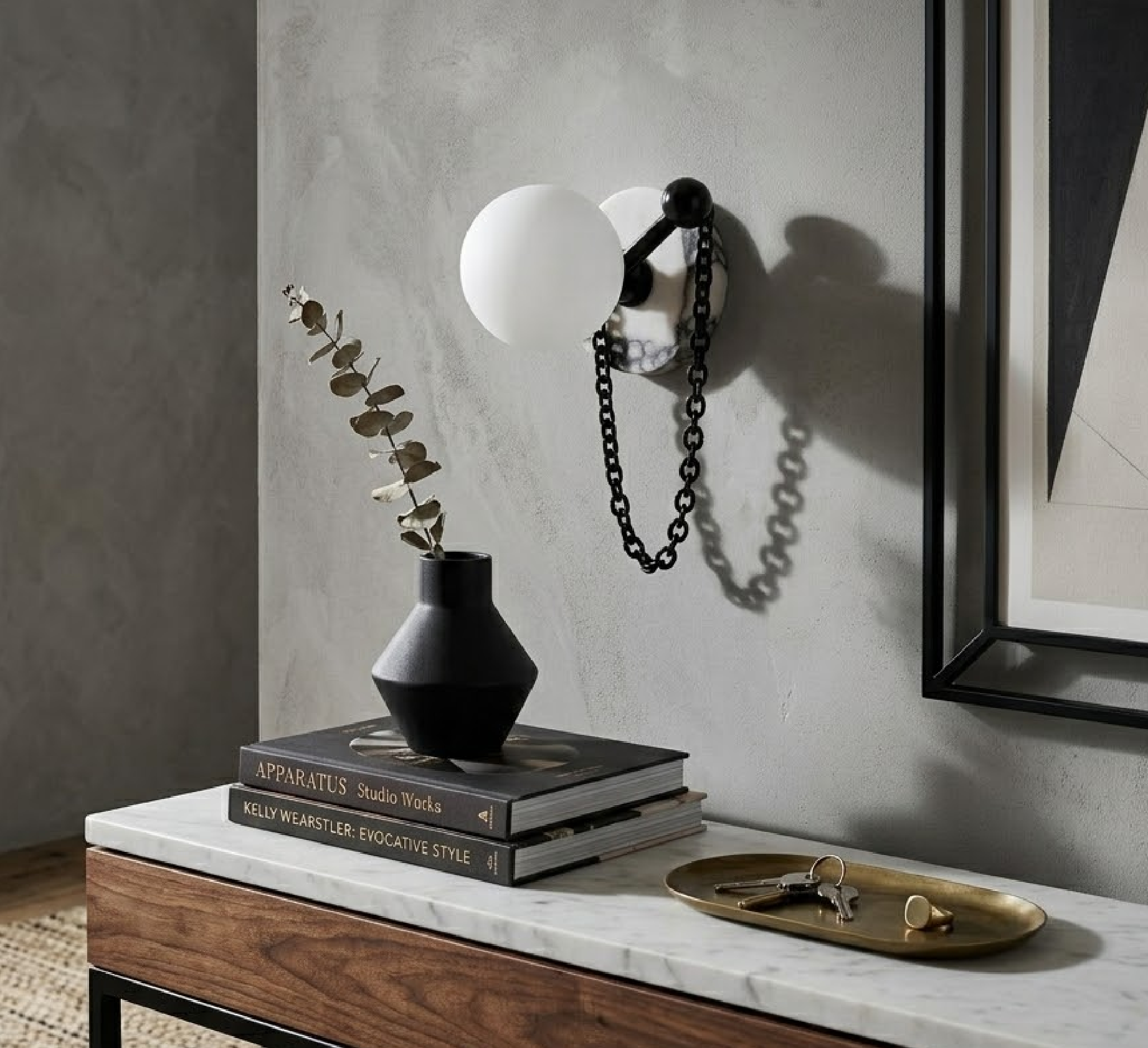 Petelise Marble Globe Wall Sconce