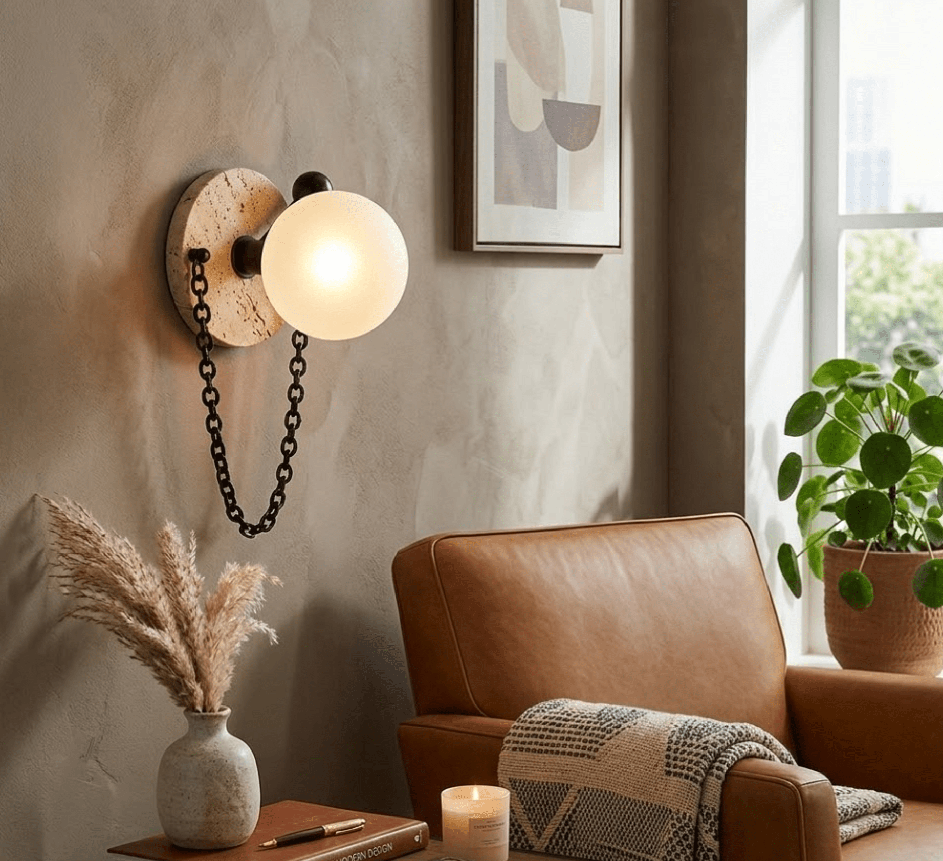 Petelise Marble Globe Wall Sconce