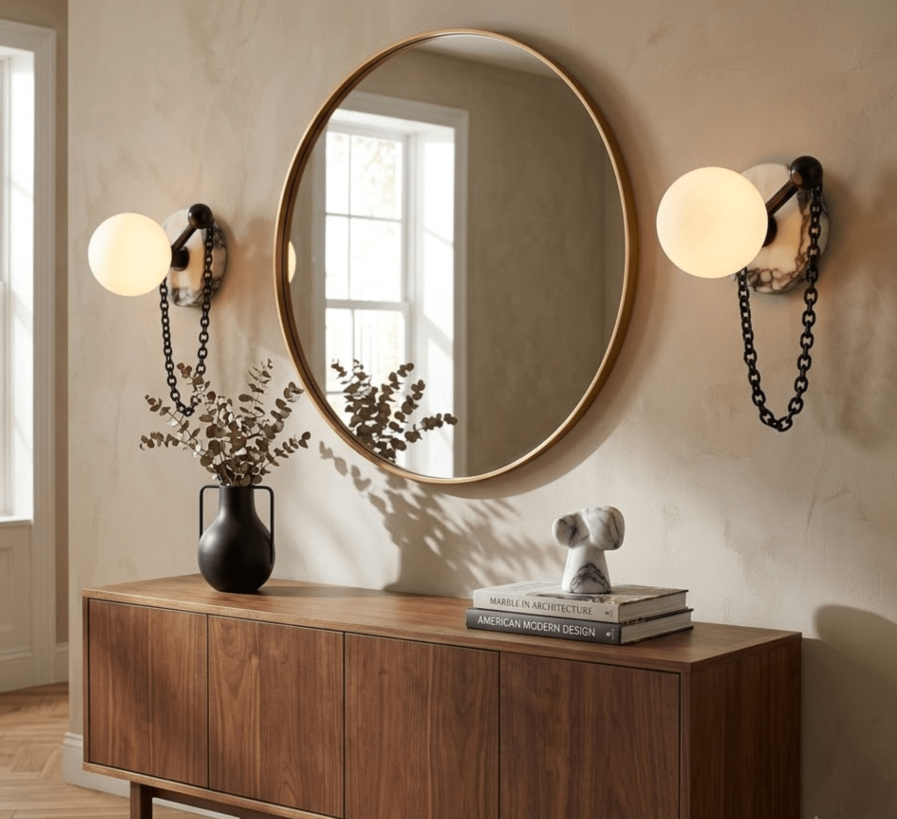 Petelise Marble Globe Wall Sconce