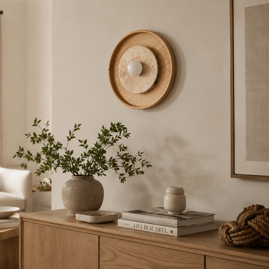 Valinine Travertine Wall Sconce