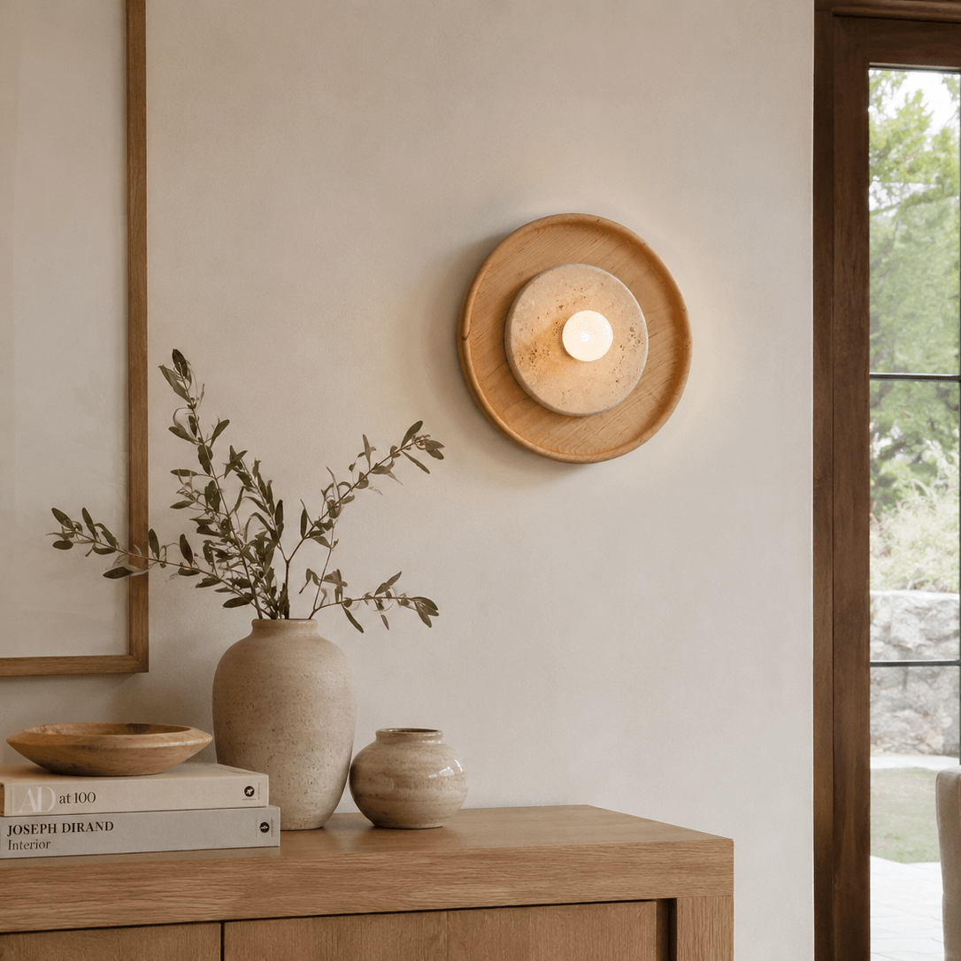 Valinine Travertine Wall Sconce