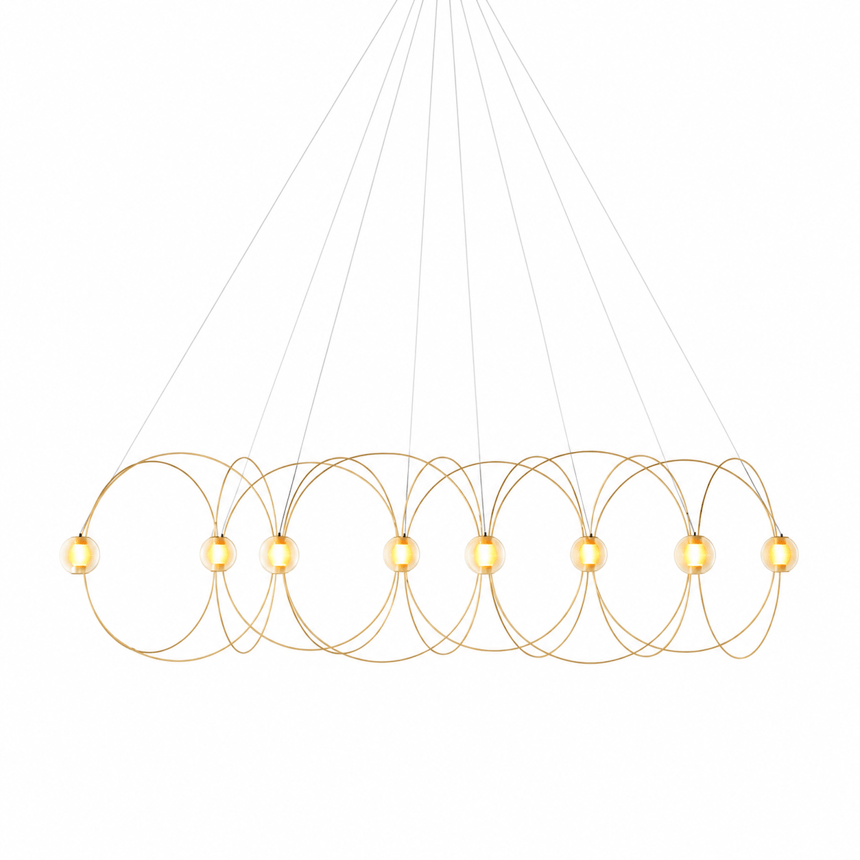 Amber Glass Orb Loop Chandelier
