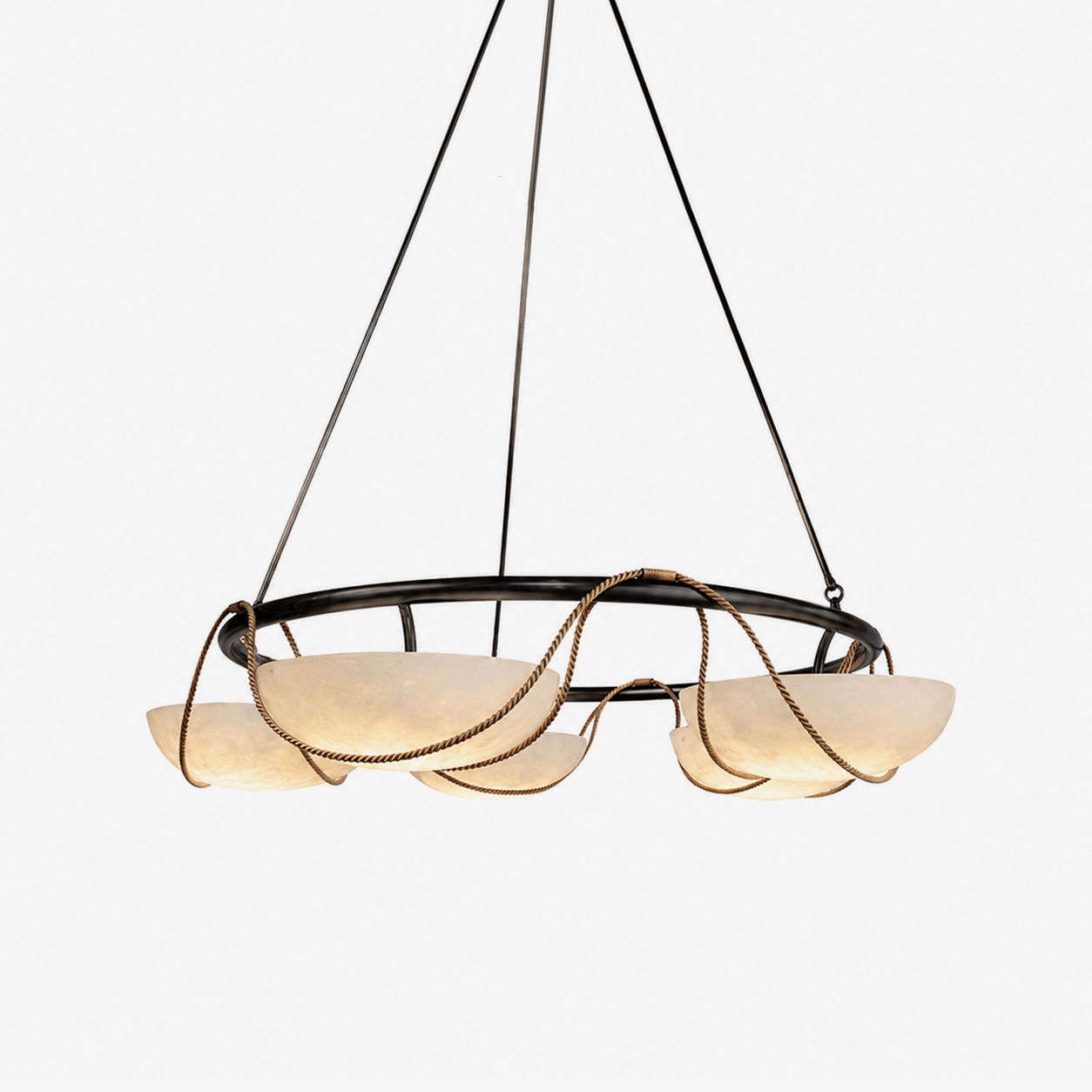 Alabaster Bowl Ring Chandelier