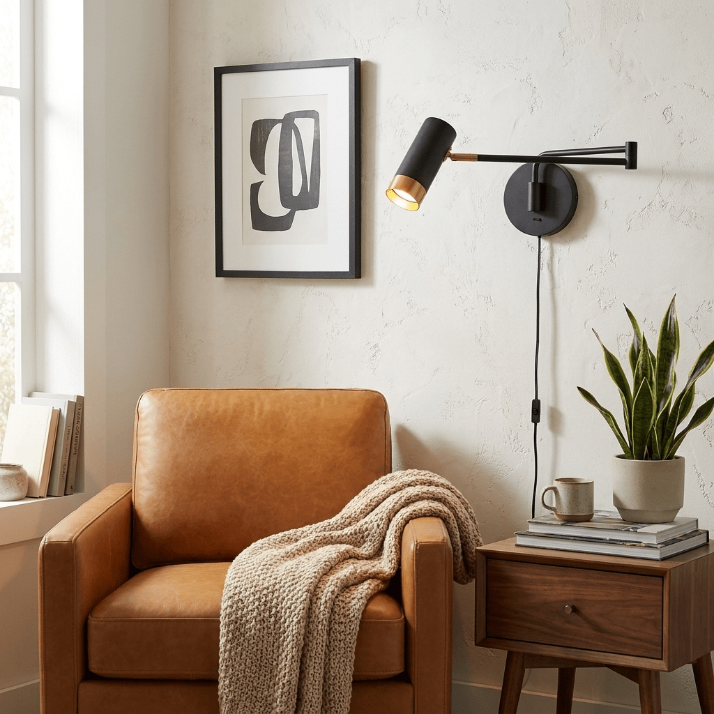 Seloelia Ridge Arm Plug-in Wall Lamp