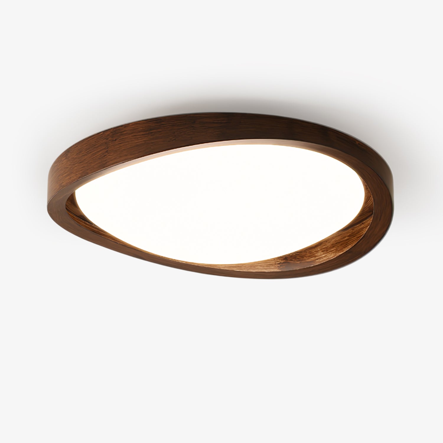 Nalem Ceiling Light Walnut Curved Edge Oval Nordic
