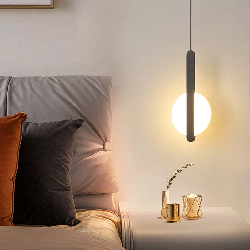 Arisha Modern Minimalist LED Hanging Pendant Lights Black White Bedroom