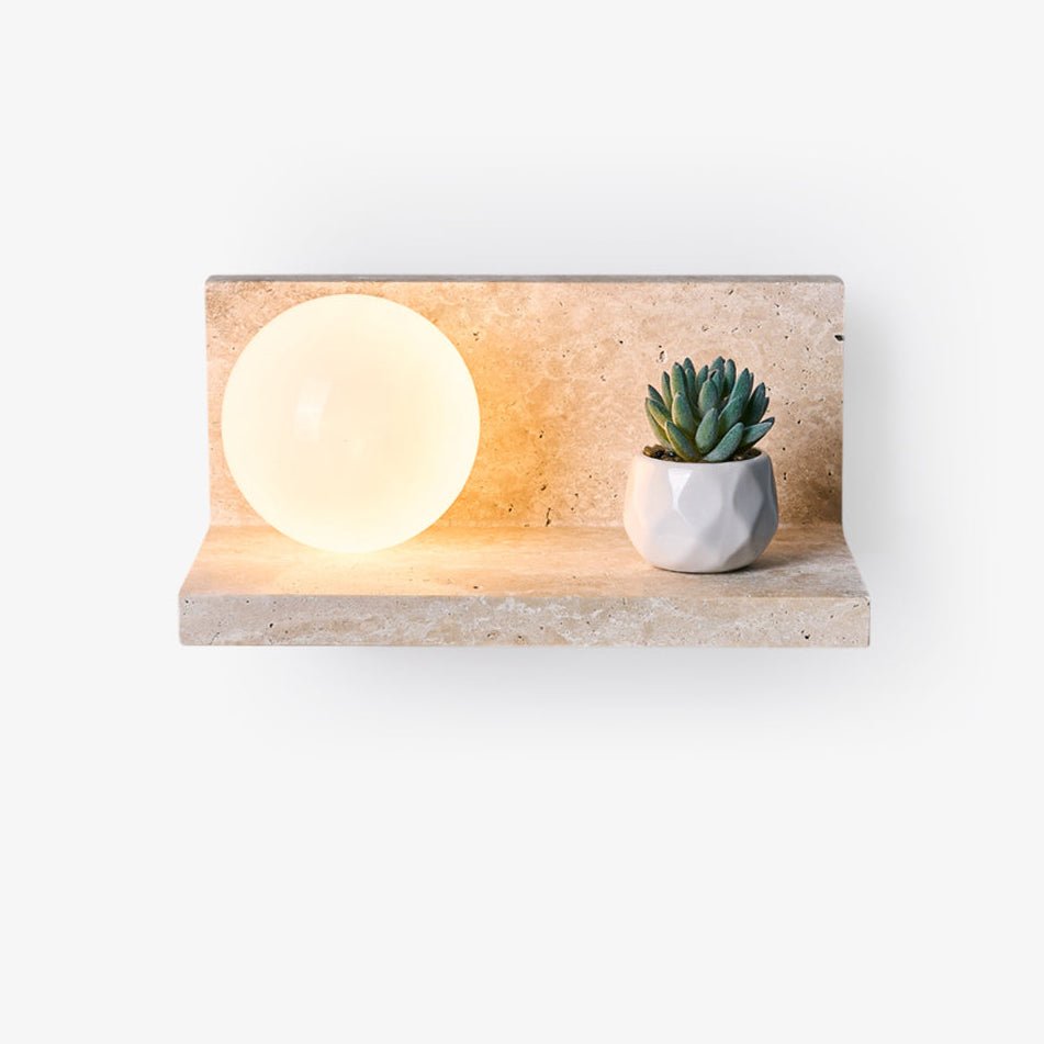 Vanthel Shelf Travertine Sconce