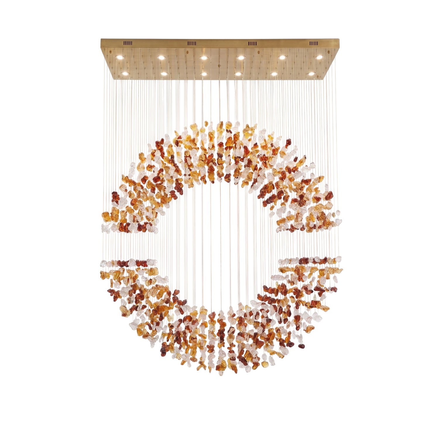 Amber Crystal Halo Chandelier