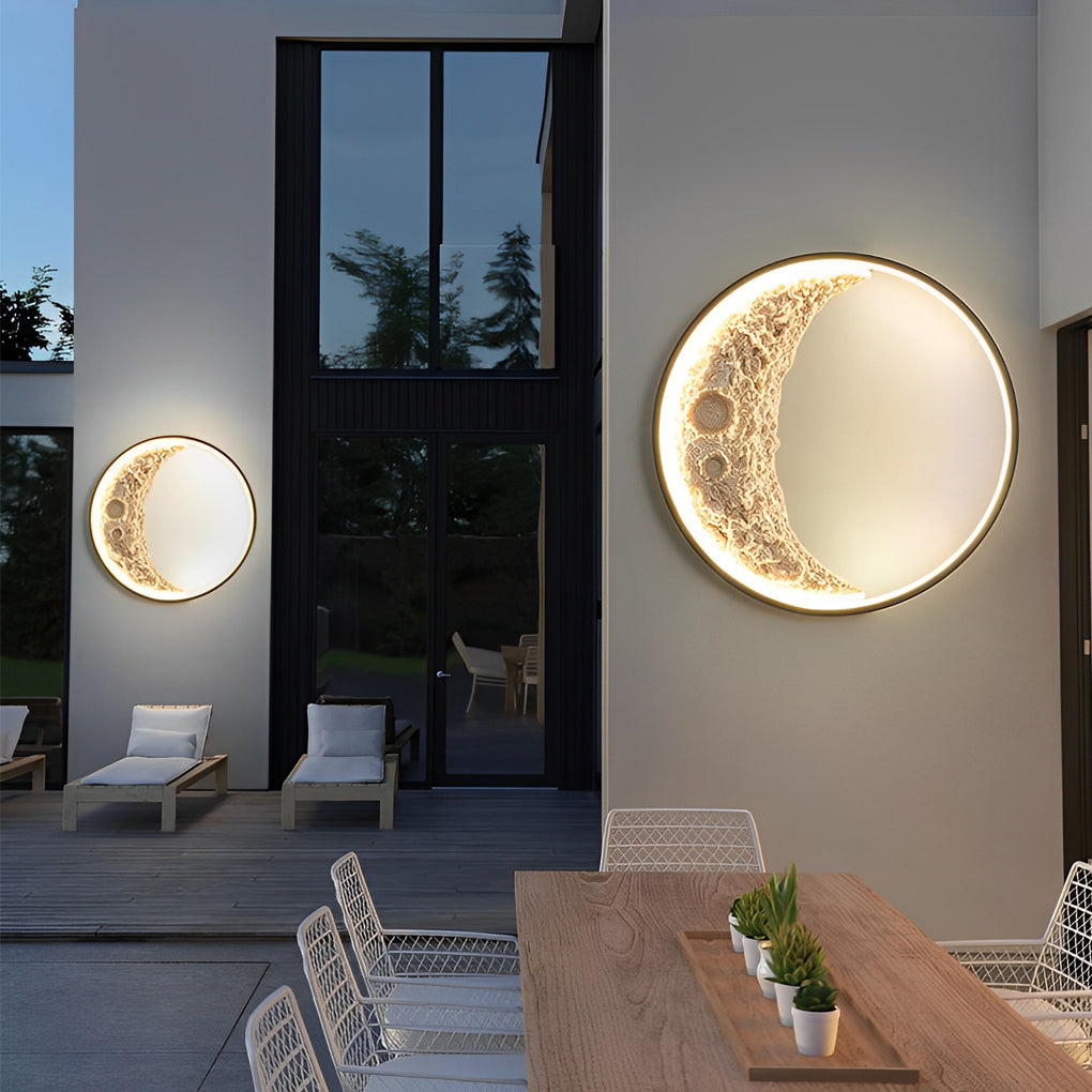 Sigmn Moon Crescent LED Aluminum Resin Outdoor Wall Light