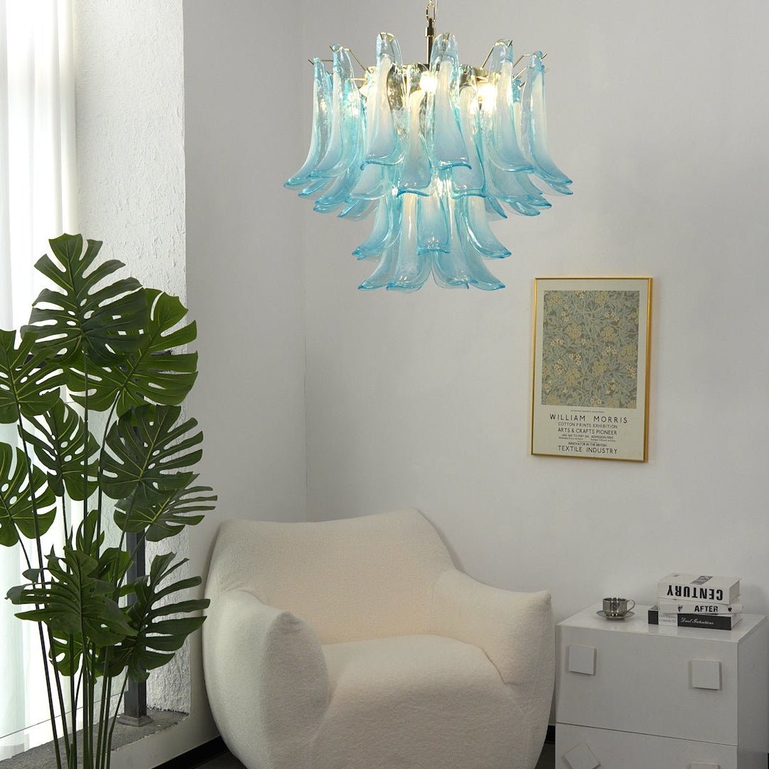 Elio Azure Drift Glass Chandelier