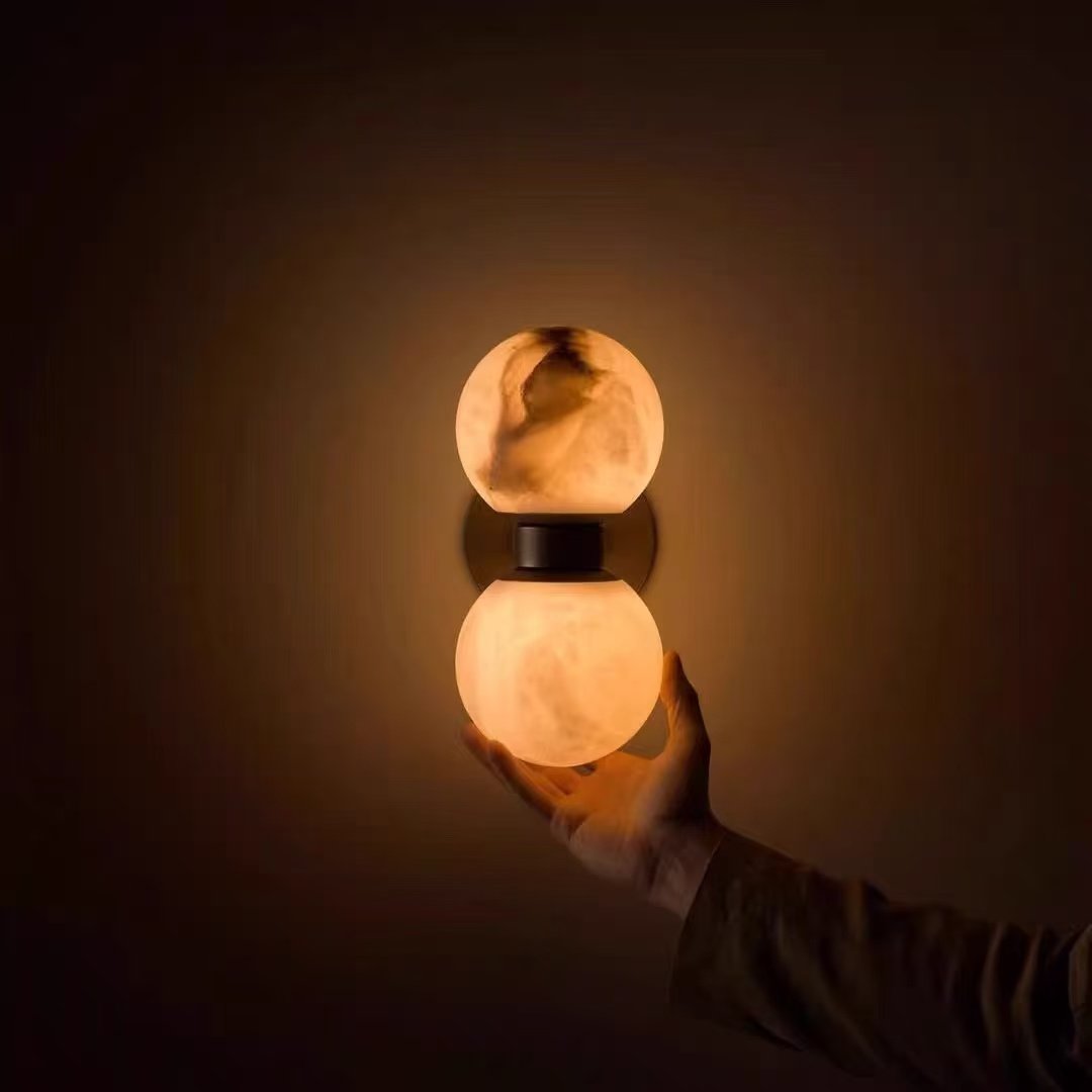 Lumenor Alabaster Celestia Orb Wall Light