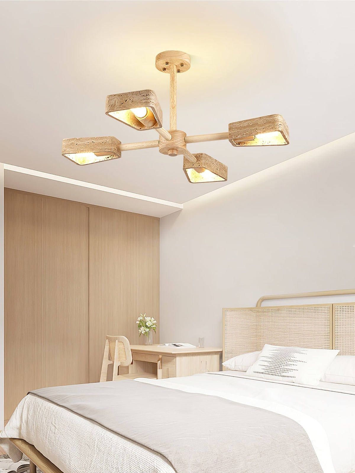 Hedra Travertone Geometric Chandelier