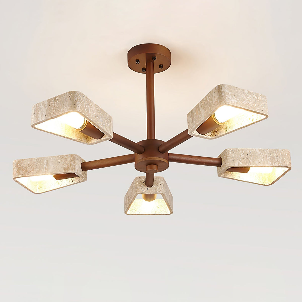 Hedra Travertone Geometric Chandelier