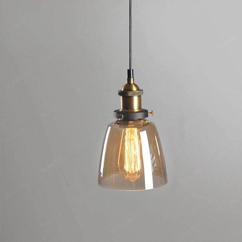 Arisha Industrial /Glass Pendant Light Dining Room