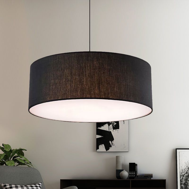 Ritta Modern Fabric Drum Pendant Light Fabric Farmhouse