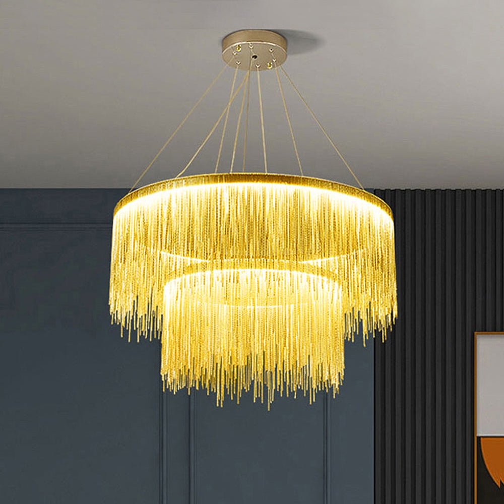 Arisha Tassel Chain Art Deco Pendant Light Living Room Hall