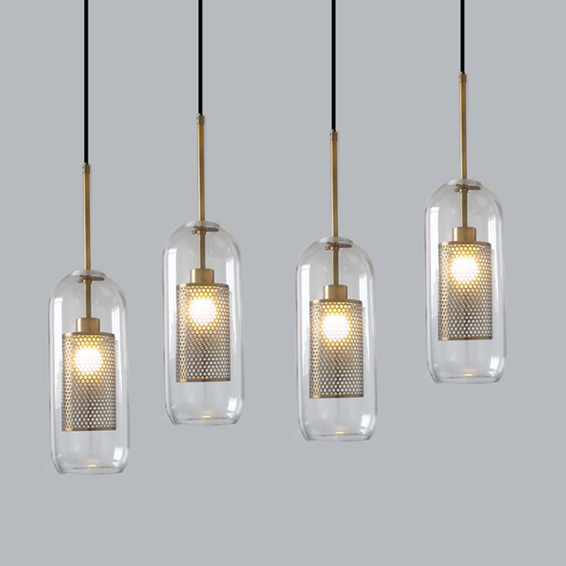 Arisha Golden Pendant Light, /Glass, Globe/Cylindric