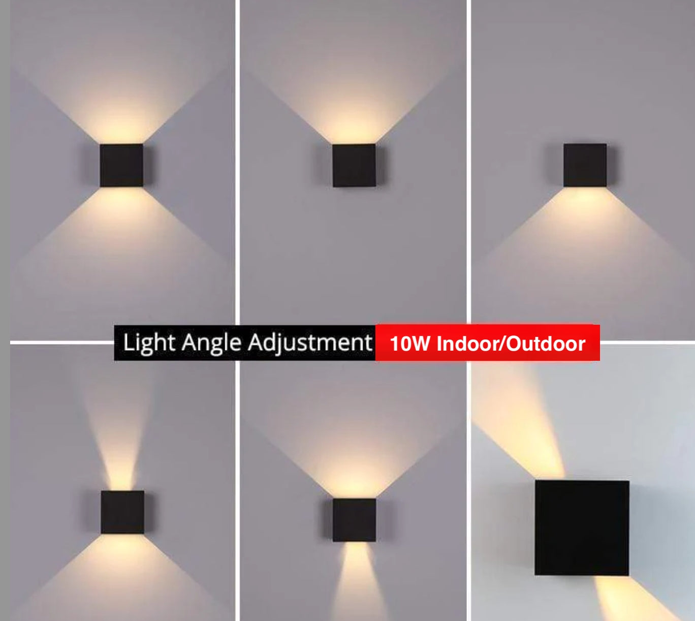 Ray Modern Adjustable Square Outdoor Wall Lamp LED