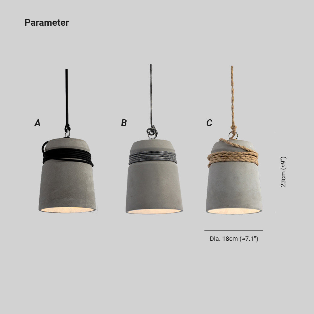Arisha Industrial Pendant Light, Cement &