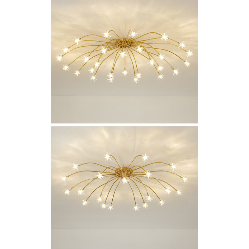 Arisha Art Deco Starry Glass Flush Mount Ceiling Light