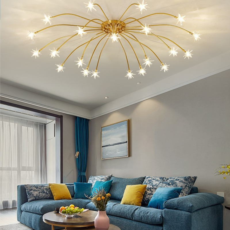Arisha Art Deco Starry Glass Flush Mount Ceiling Light