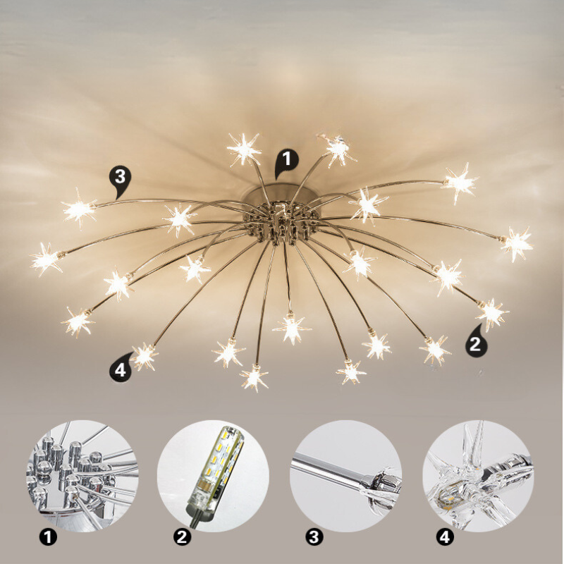 Arisha Art Deco Starry Glass Flush Mount Ceiling Light