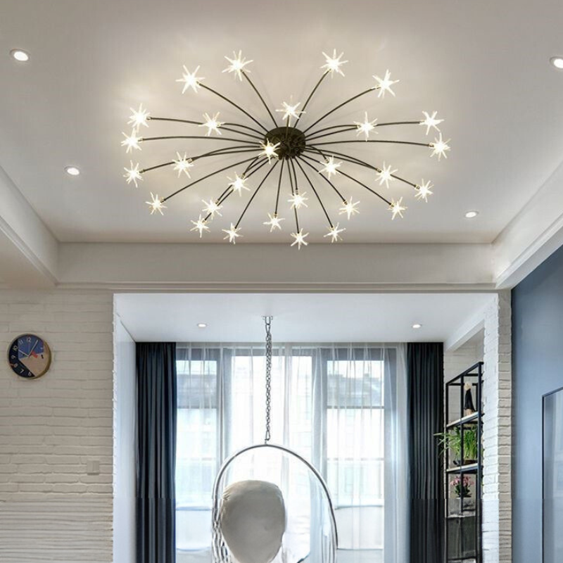 Arisha Art Deco Starry Glass Flush Mount Ceiling Light