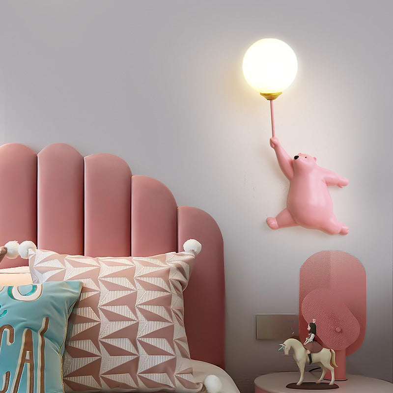 Aria Wall Reading Lamp Bear Balloon Children Bedroom/Bedside/Study