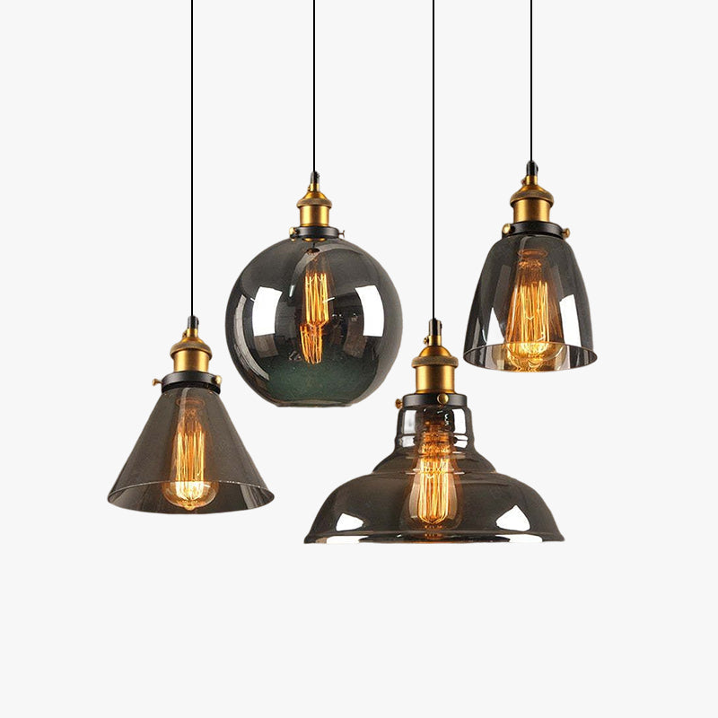 Arisha Industrial /Glass Pendant Light Dining Room