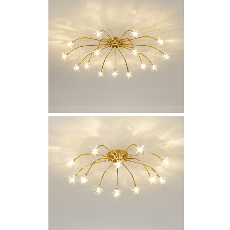 Arisha Art Deco Starry Glass Flush Mount Ceiling Light