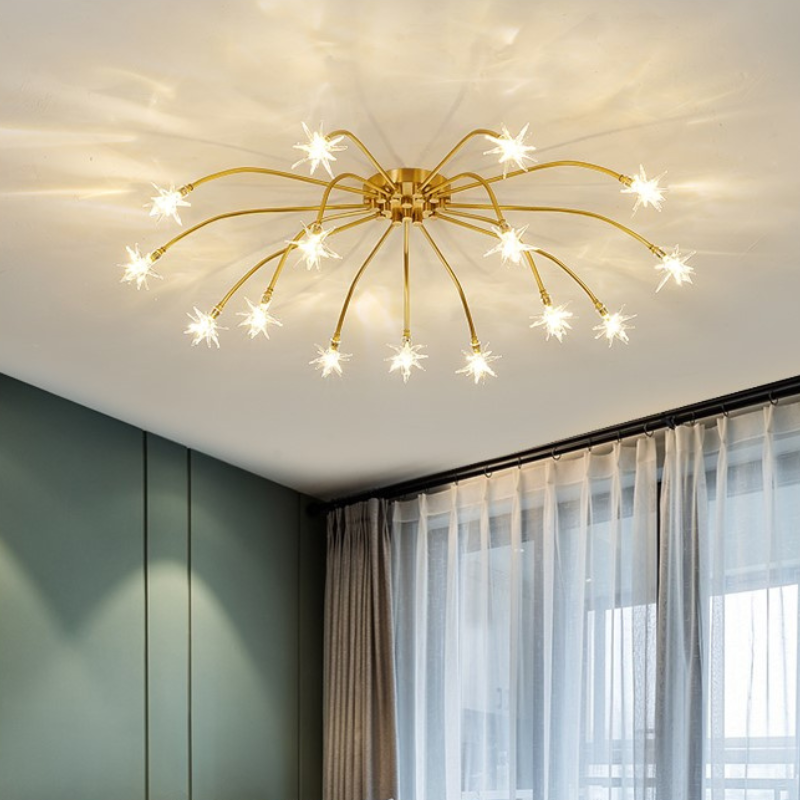 Arisha Art Deco Starry Glass Flush Mount Ceiling Light