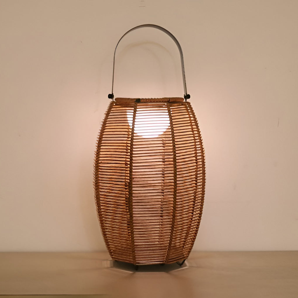 Thora LED Portable Modern Rattan Outdoor Floor Lamp