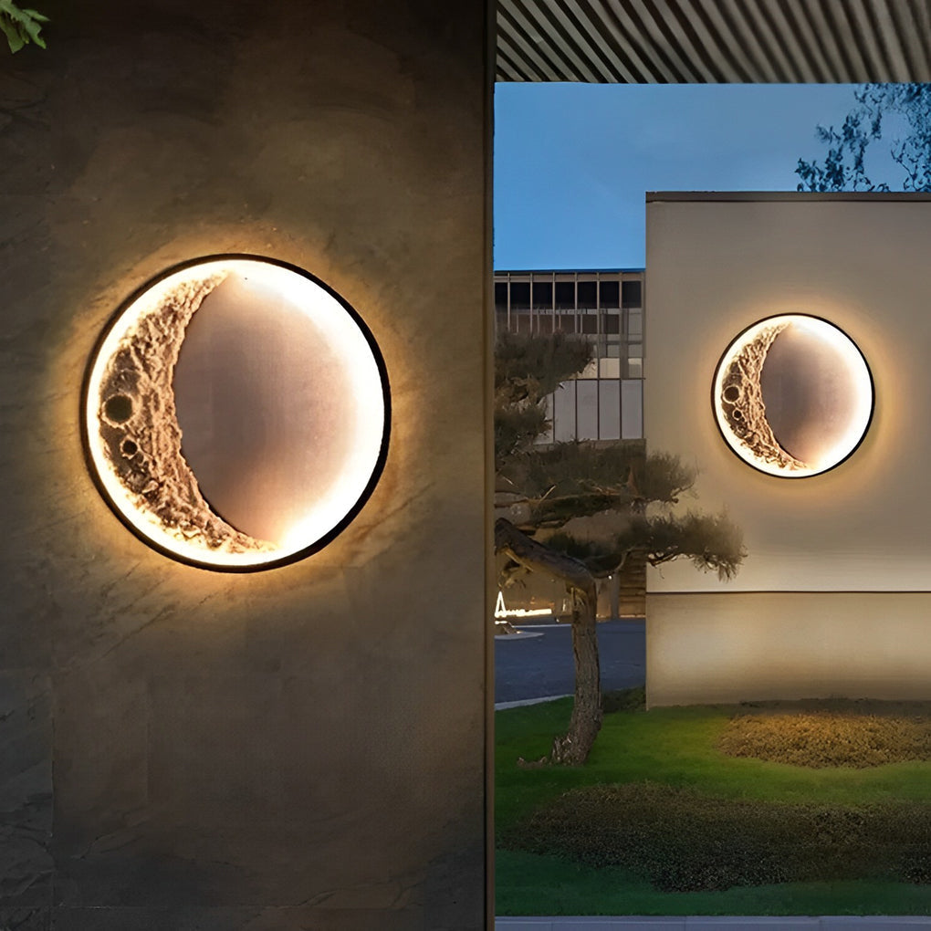 Sigmn Moon Crescent LED Aluminum Resin Outdoor Wall Light